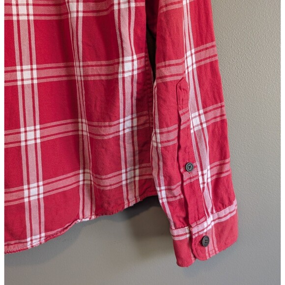 Abercrombie Fitch Size Medium Mens Plaid Shirt Red Check Muscle Fit AF Button - Picture 6 of 7